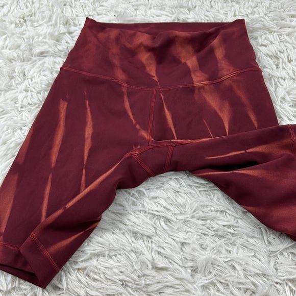 Lululemon Wunder Train High-Rise Short 8" Sun Bleached Wash Red Merlot - Picture 2 of 5